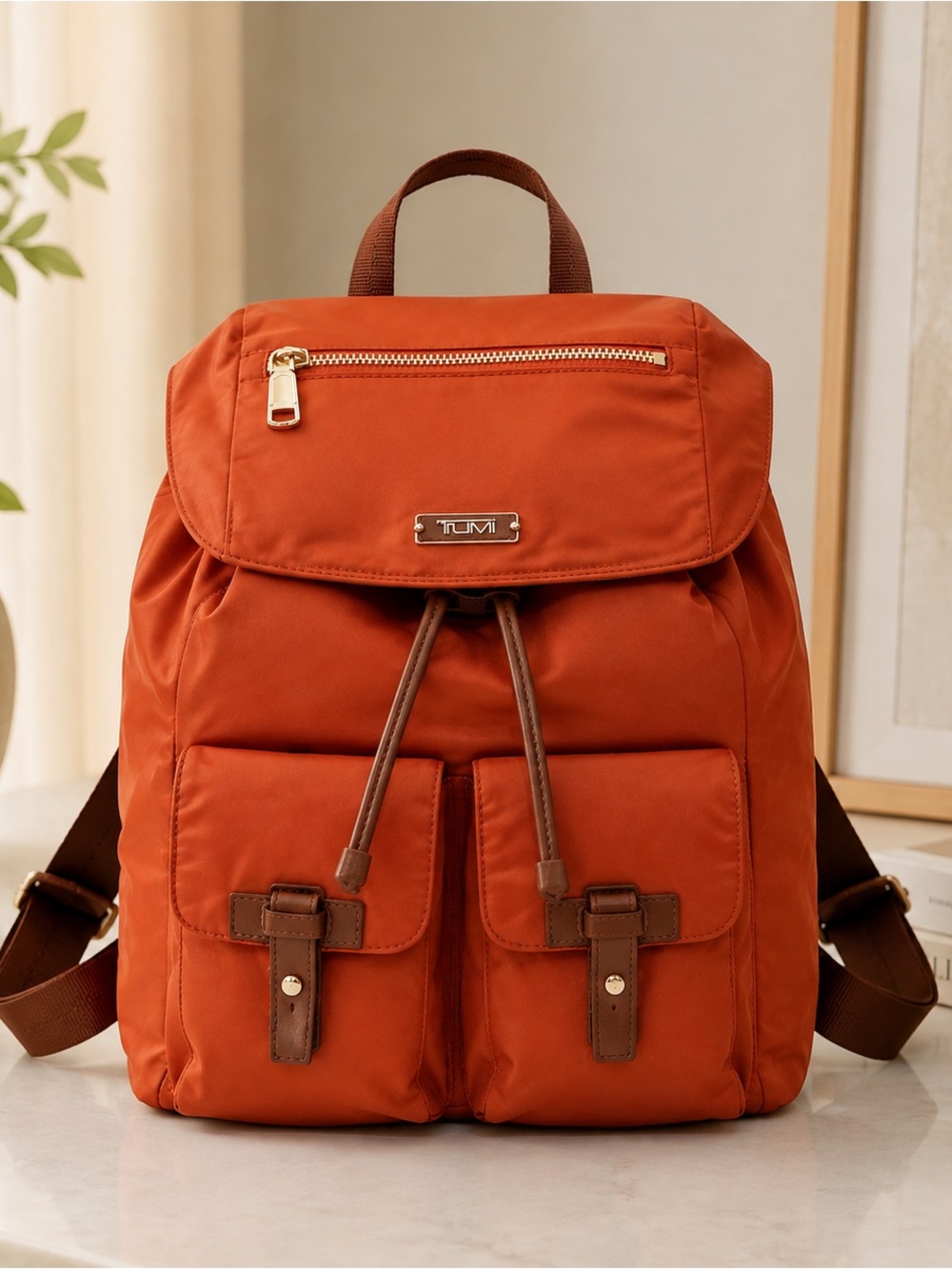 Tumi Voyageur Basel Backpack, Orange/brown ladies backpack